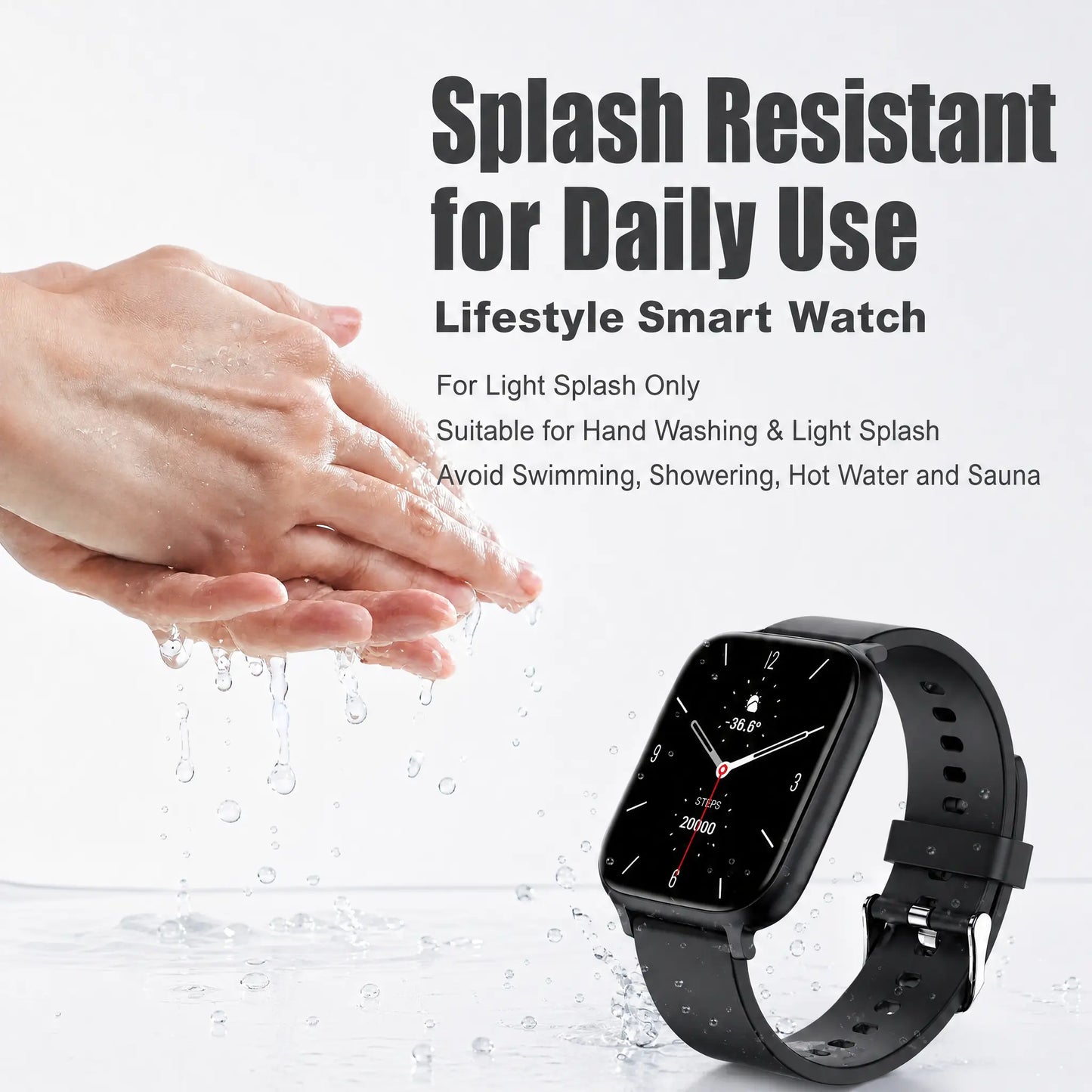 Smartwatch for Men and Women with 2.01" Touch Screen, Message Notifications, Step Counter, Alarm, Timer, Music Control, Comfortable Strap, Compatible with iOS and Android Smartphones