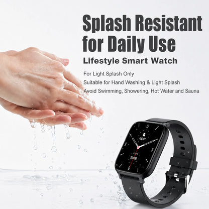 Smartwatch for Men and Women with 2.01" Touch Screen, Message Notifications, Step Counter, Alarm, Timer, Music Control, Comfortable Strap, Compatible with iOS and Android Smartphones